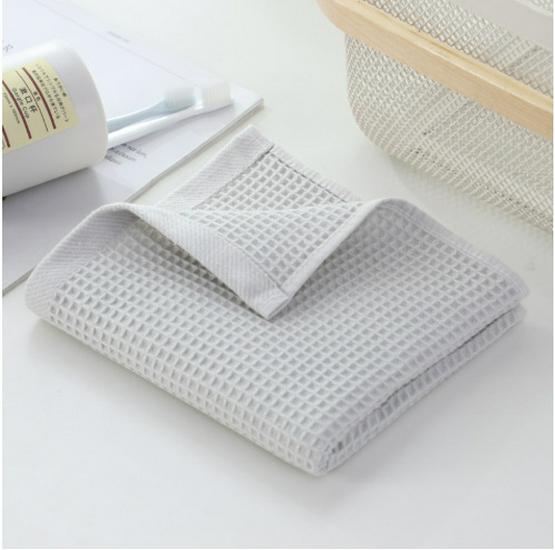 Japanese Style Pure Cotton Waffle Face Towel - Absorbent, Lint-Free, Honeycomb Design