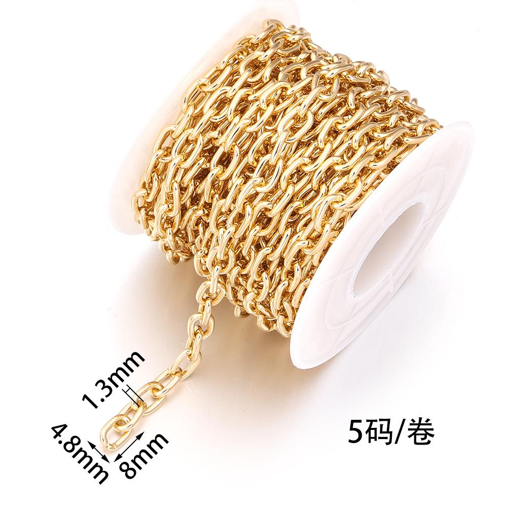 5 Yards/Rolle Aluminiumkette Gold Rhodium Farbe O-förmige Kreuz Metallgliederkette Für Schmuckherstellung DIY Halskette Armband Zubehör