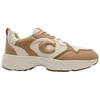 Coach Strider Fabric Synthetic Leather Round Toe Lace-Up Low-Top Casual Shoes Men Sneaker Brown CU288-TAU