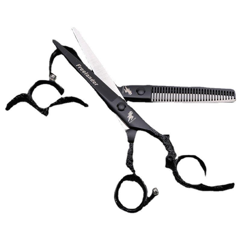 FGL 6" Black Dragon Hairdressing & Barber Scissors Set