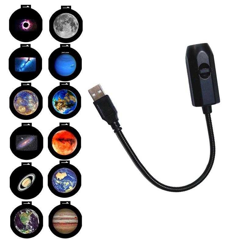 USB Starry Sky Projector Night Light Moon Earth Ceiling Lamp Remote Control 360 Degree Rotating Ambiance Light for Home Bedroom