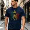 Reggae Rasta Löwe Wortkunst T-Shirt für Unisex Unisex Vintage Rockband T-Shirt Lässiges Kurzarm Oberteil
