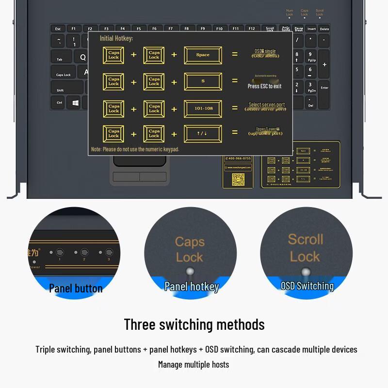 Shengwei KS-2908C 8-Port Digital KVM Switch with 19-inch LCD