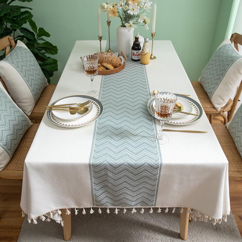 Nordic Modern Minimalist Jacquard Tablecloth Ins Style Fabric Dining Table Cloth Luxury Rectangular Cover