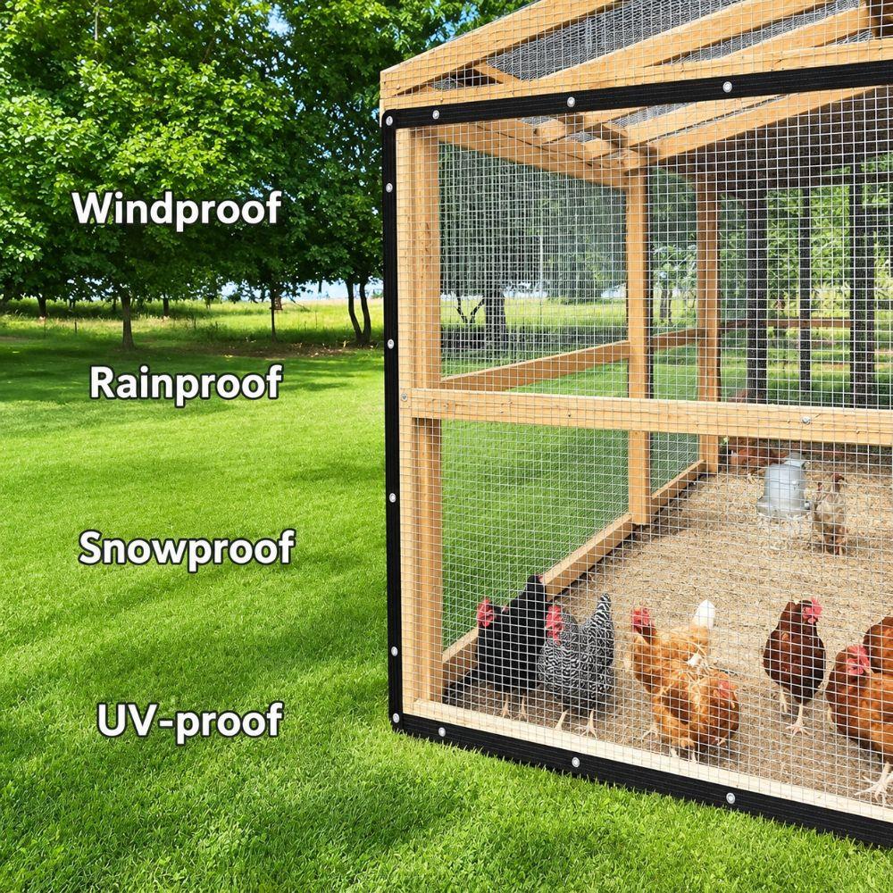 6.56 X 13.12 Ft Waterproof Tarp PE Chicken Coop Cover Durable Clear Tarpaulin Vegetable Protection