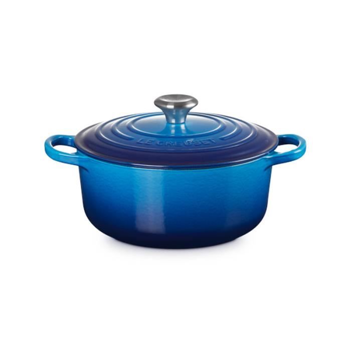 Le creuset cocotte ronde evolution en fonte émaillée 20 cm azure