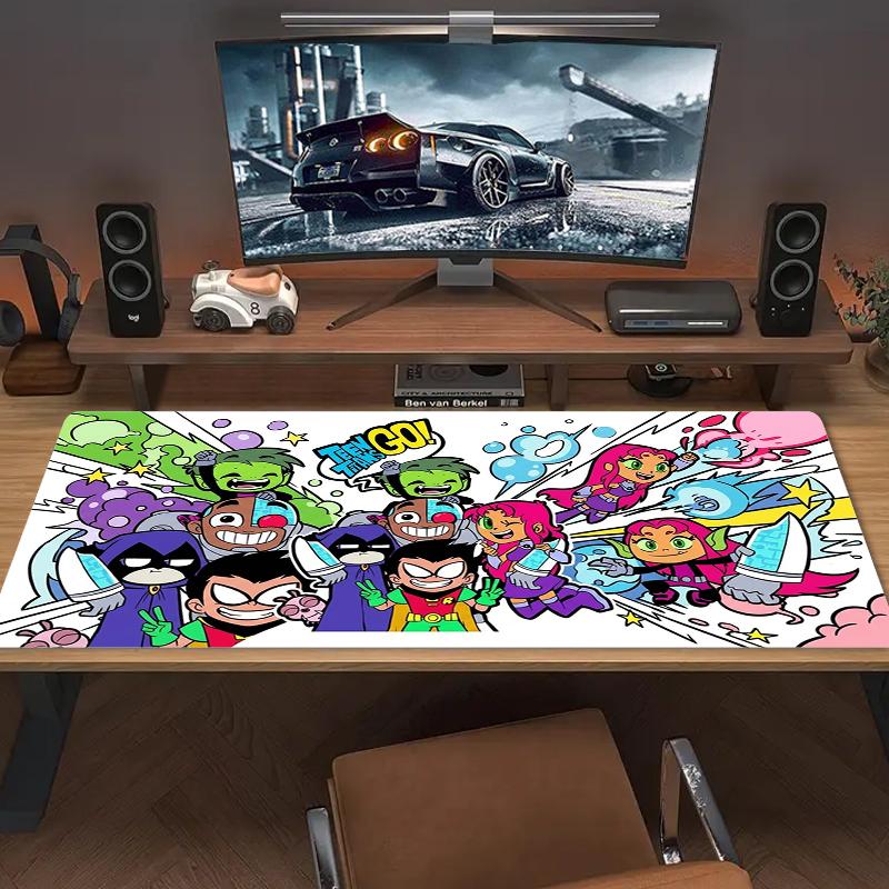 Teen Titans Mouse Pad Large Gaming Table Cushion Nonslip Laptop Tablet Big Mousepad Xxl Mat Mini Pc Playmat With Lock Edge