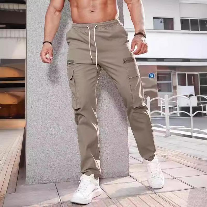 Pantaloni da Uomo Tasche Laterali Cargo Pantaloni Harem Cerniera Neri Hip Hop Casual Maschili Pantaloni Joggers Moda Casual Streetwear