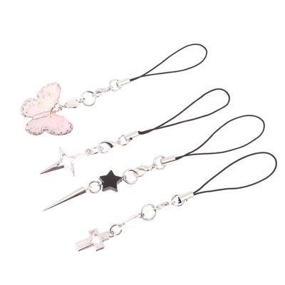 Butterfly Star Cross Pendant Phone Lanyard For Girls Minimalist Y2K Cell Phone Straps Keychain Decor