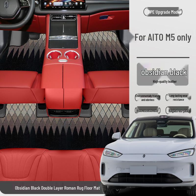 Waterproof, Dustproof Anti-Slip Double-Layer Floor Mats for AITO M5 - Eco-Friendly Car Interior Pedal Accessories