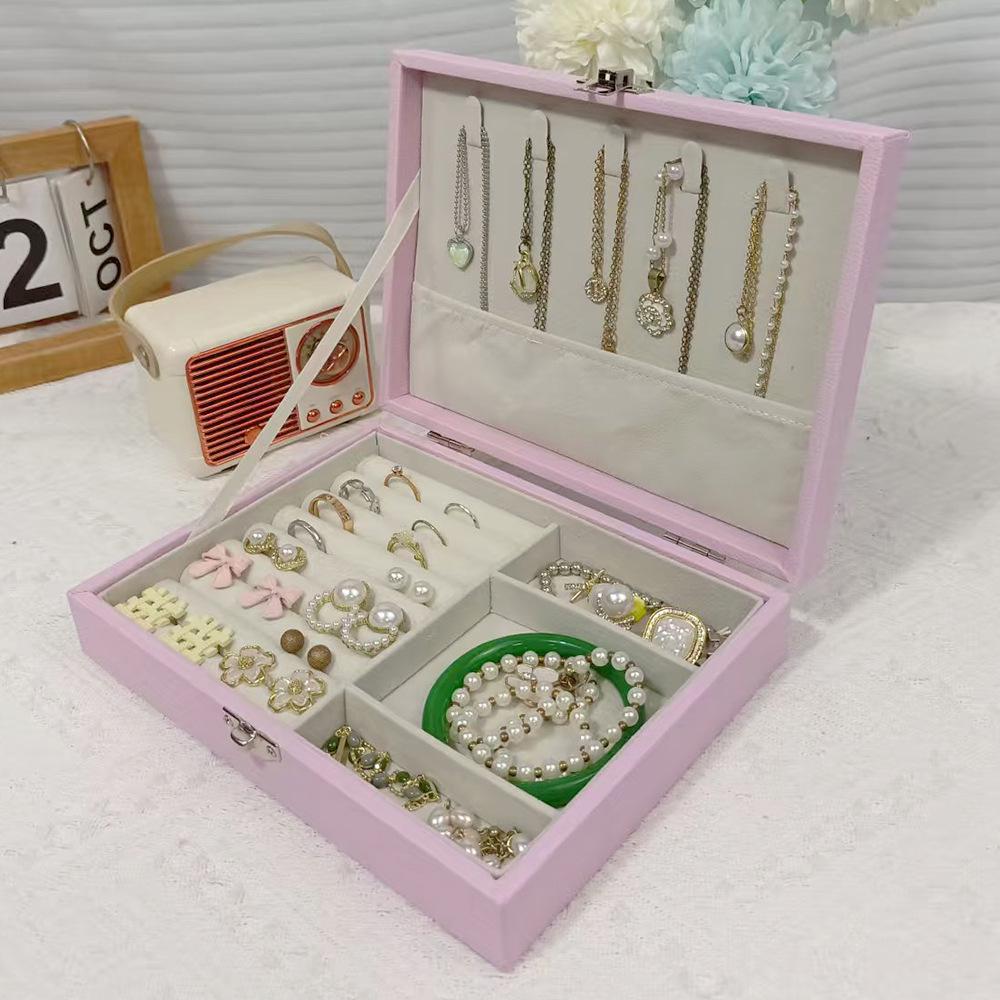 Double-Layer Jewelry Storage Box for Earrings and Rings