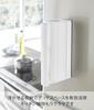 Yamazaki Tower Kitchen Paper Holder with Stopper, Magnetic, White, Approx. W5 x D10.2-17.5 x H24.5cm, One-Hand Tear, Model 3398