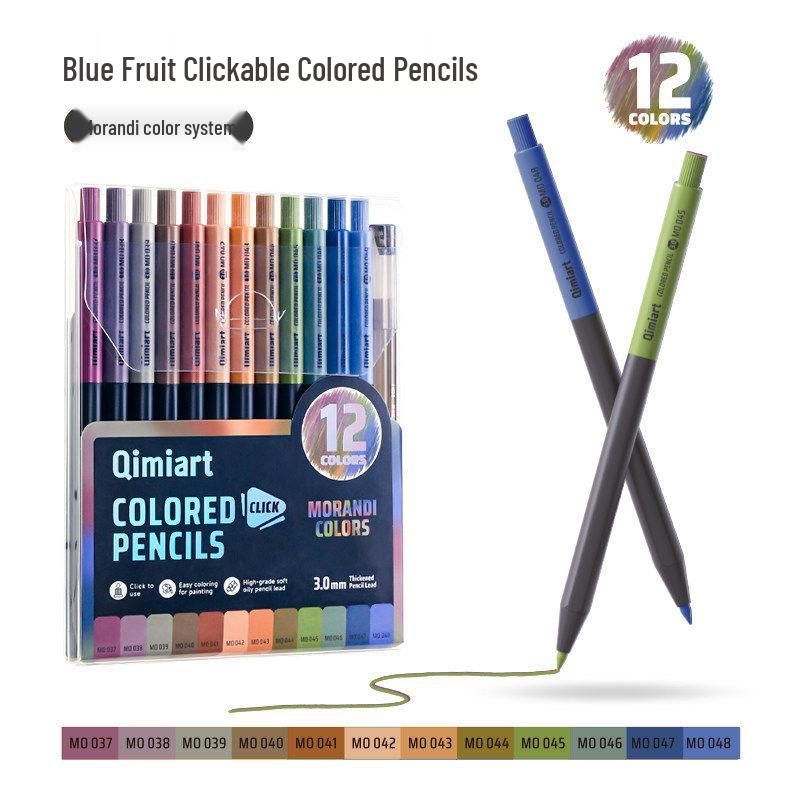 Blue Fruit 12-Color Oil-Based Mechanical Colored Pencils for Students and Professionals