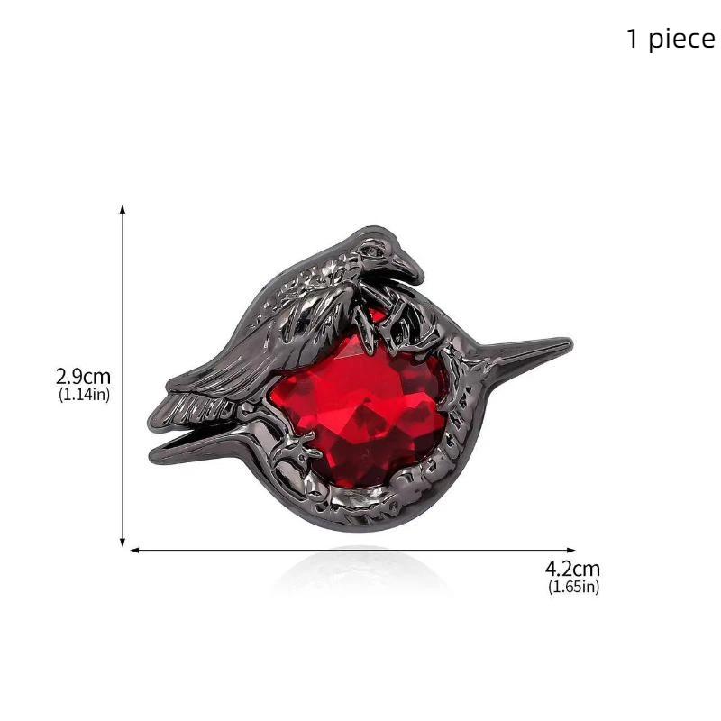 Darkness Goth Crow Red  Ear Studs Earrings Necklace Ring Brooch For Women Jewelry Anime Cosplay Party Accessories Gift