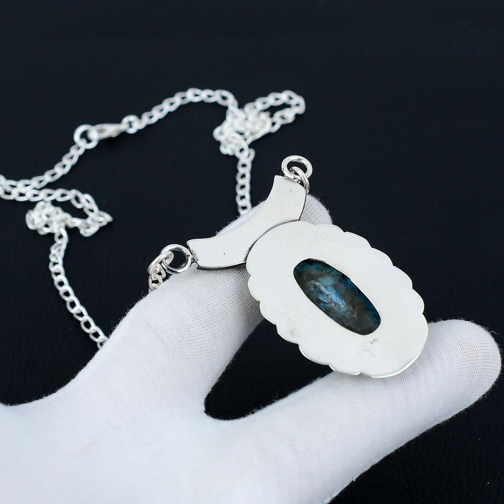 Collana Apatite Blu Neon, Pietra Preziosa Apatite, Collana in Argento Sterling 925, Gioielli Apatite Naturale Per Donne, Collana Apatite Per Regali
