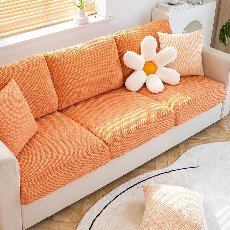 Solid Color Polar Fleece Sofa Cover All-Inclusive Universal Elastic Sofa Cover Four Seasons Anti-Cat Scratch Sofa Cover