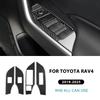 LHD RHD Car Window Lift Button Panel Trim Real Soft Carbon Fiber Sticker For Toyota RAV4 XA50      2024 2025