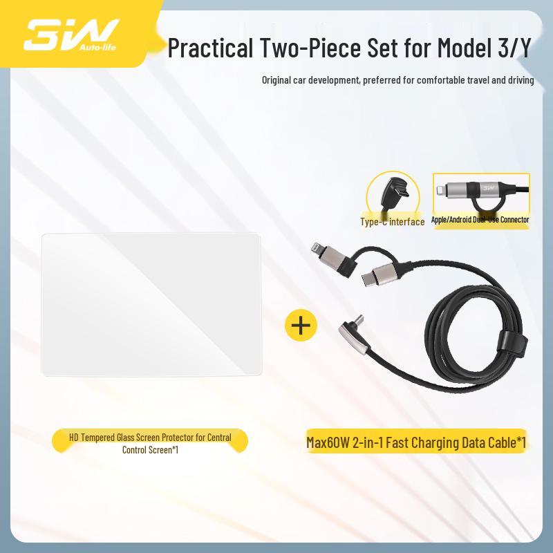 Tesla Model Y & 3 Displayschutz - Gehärtetes Glas, HD-Displayfolie, Schutz für die Mittelkonsole.