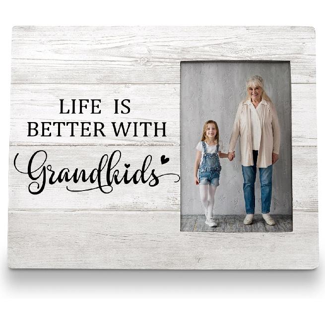 Grandkids Photo Frame, Grandchildren Picture Frame 8x10, Grandchildren Picture Frames, Picture Frame for Grandparents Grandma Grandpa, Life is Better color-1
