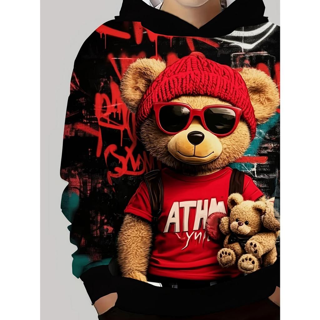 Neue Hoodies für Jungen und Mädchen mit 3D-Druckmustern für komfortable Herbst- und Winter-Langarm-Hoodies
