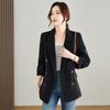TERRE BLEUE Women's Mid-Length Down Blazer Jacket
