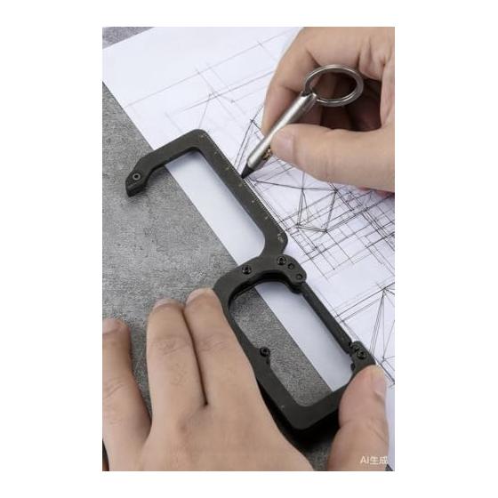 KEEPO LINK Keychain Mini Reusable Titanium Mechanical Pencil (2 Refills Included) | EDC, Office, Outdoor, School Supplies OLP01 (Black)