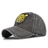 Three-dimensional Embroider Baseball Cap Leopard Embroidered Peaked Cap Washed Distressed Curved Brim Hat Sun Hat Cb354 Cotton