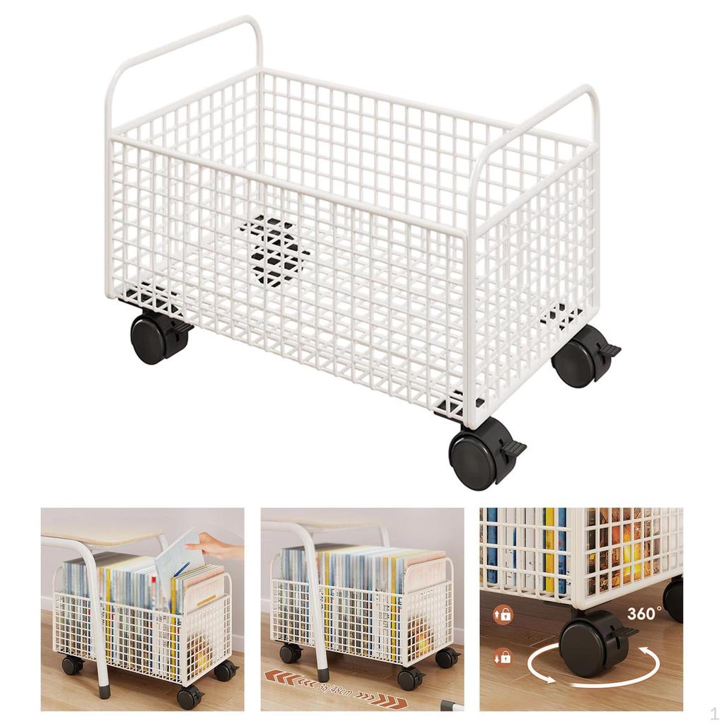 Regał na książki na kółkach pod biurko, pojemnik do przechowywania książek na podłodze na przekąski