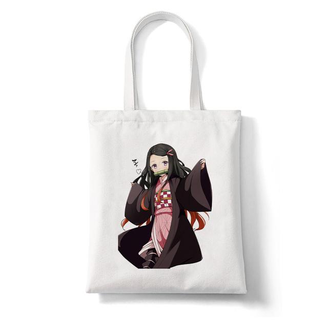 Demon Slayer Japan Anime Kimetsu No Yaiba Kamado Tanjirou Kabelky Taška cez rameno Nákupná kabelka Vysokokapacitná dámska plátená taška