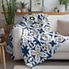 Watercolor Floral Pattern Blanket Bohemian Bedding Throw Soft Fleece Blanket for Sofa Couch Decorative Throw Blanket
