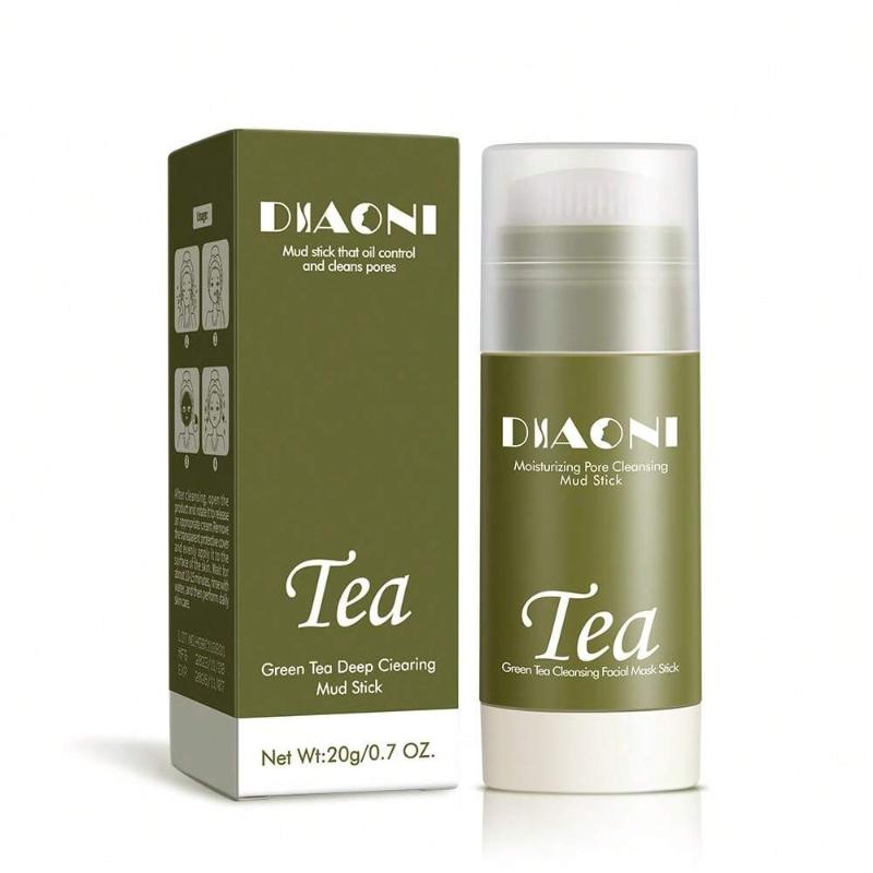1Pc 20g Green Tea Mud Solid Facial Mask Stick Oil Control Deeply Clean Pores And Acne Smear Facial Mask
