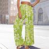 Women Summer Boho Palazzo Pants High Waist Wide Leg Floral Printing Casual Trousers With Pockets
