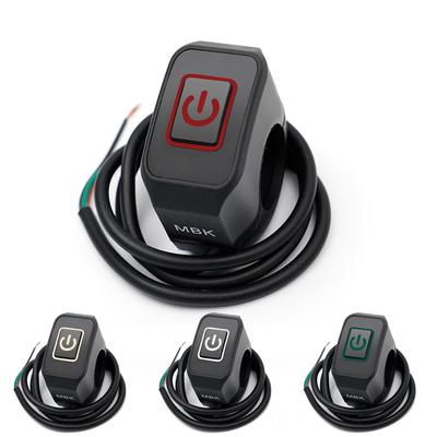 Przełącznik kierownicy motocykla 7/8'' z diodą LED, przycisk chwilowy do elektrycznego przełącznika Star Kill, wodoodporny, przycisk 22 mm