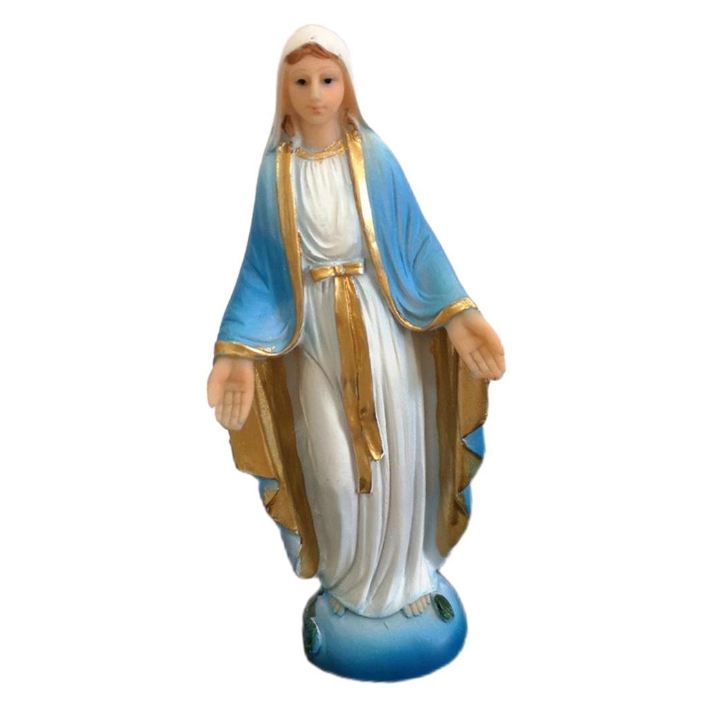 Virgin Mary Statue, Religious Figure, Blessed Catholic Sculpture, Resin Statue Figurine for Bedroom