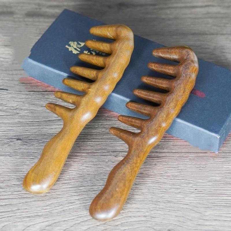 Wooden Scalp Massager Comb Set for Hair Growth Christmas Stocking Stuffers - Natural Wooden Head Massage Tool Gift Idea