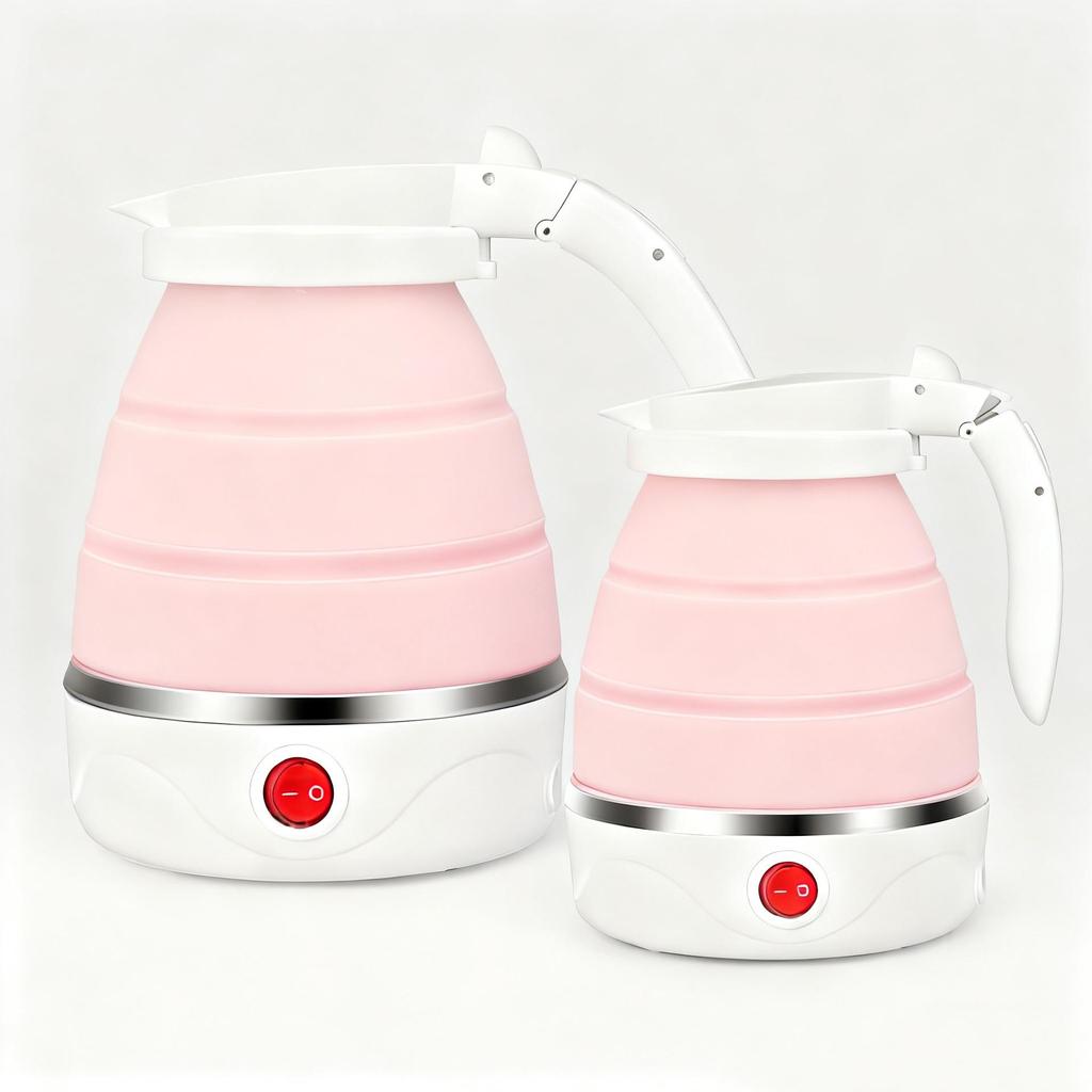 Kompakter faltbarer elektrischer Reisewasserkocher - Silikon, für eine Person, perfekt für Studentenwohnheime und zum Wasser kochen