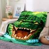 1pc Crocodile Print Blanket Lightweight Flannel Blanket Throw Blanket For Sofa, Bed, Travel, Camping, Livingroom, Office yy251015134