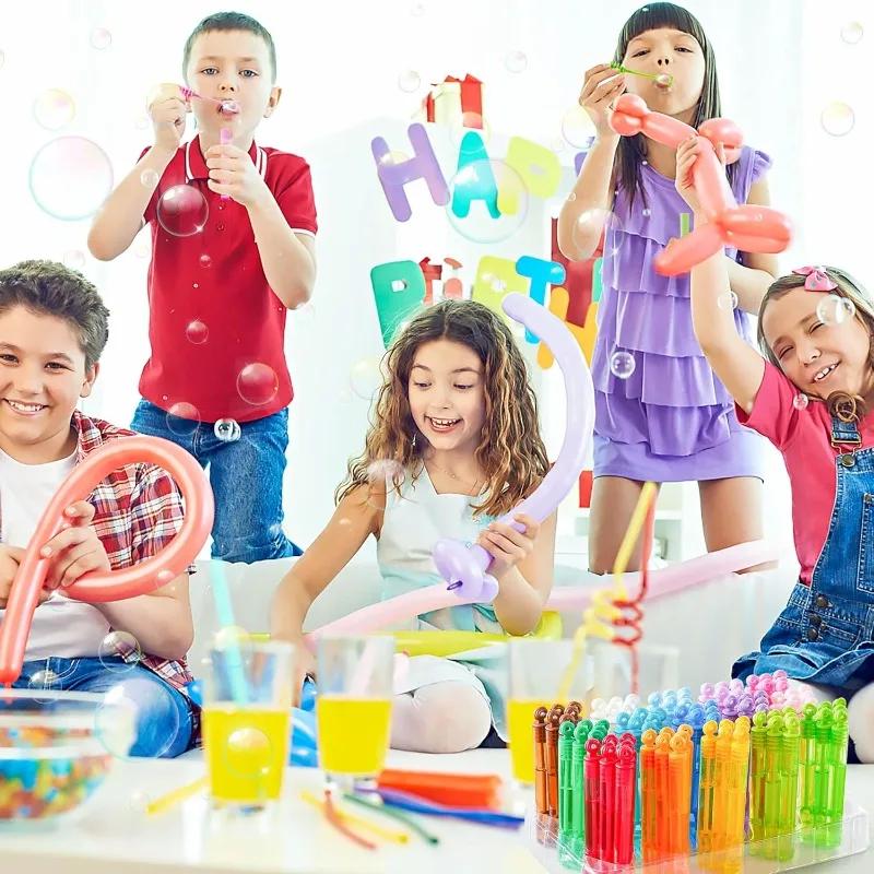 10/48PCS Colorful Bubble Soap Bottle Wand Soap Liquid Tube Kids Birthday Party Favors Pinata Filler Toys Wedding Gifts for Guest