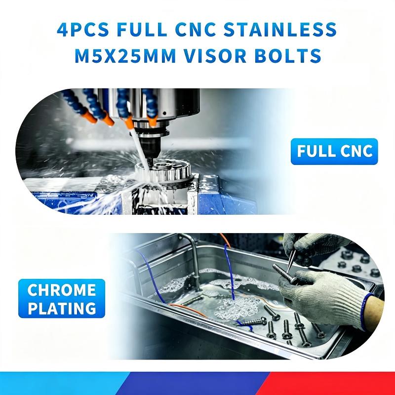 4Pcs/Set Full Cnc Stainless M5X25Mm Visor Bolts For Nmax / Pcx / Aerox / Adv Flower Design