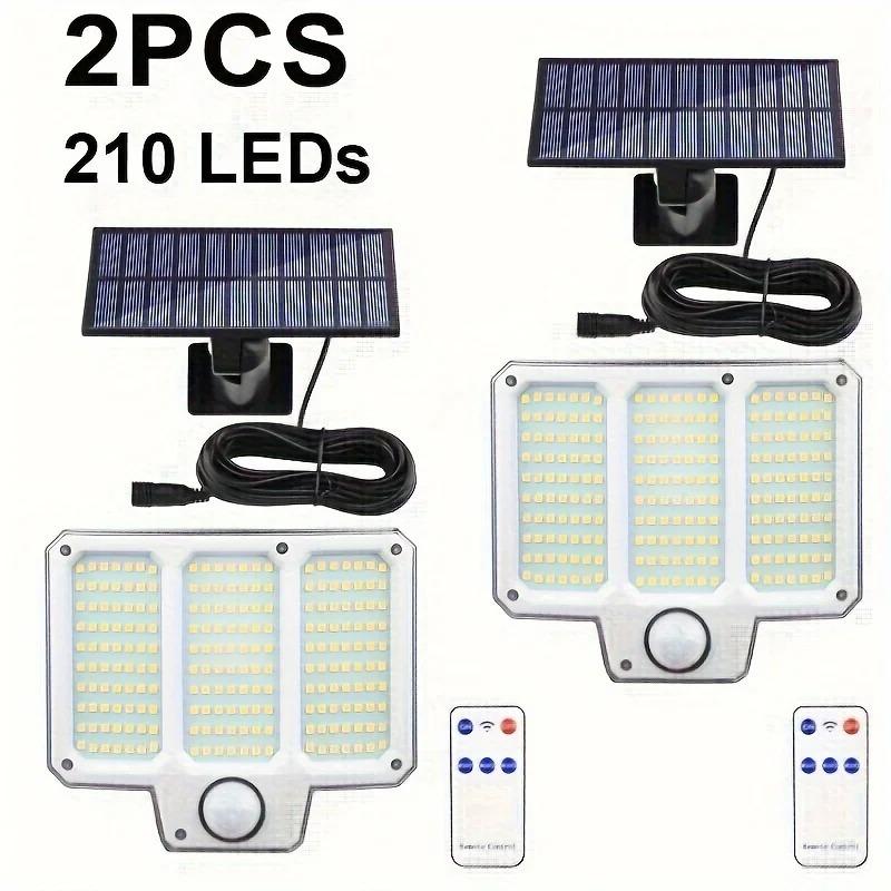 210 LED Solar Light Outdoor Super Bright Motion Sensor Solar Strong Power LED Garden Wall Lamp IP65 Waterproof 3 Working Mode