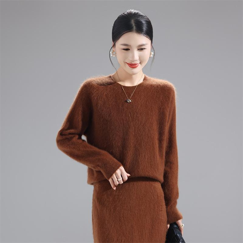 Autumn And Winter New Wool Sweater Pulled Knitted Crew Neck Loose Sweater Top With Knitted Sweater Bottoming Shirt Casual