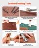 Leather Working Tools Kit 59 PCS Engraving Punching Stamping Sewing Tools