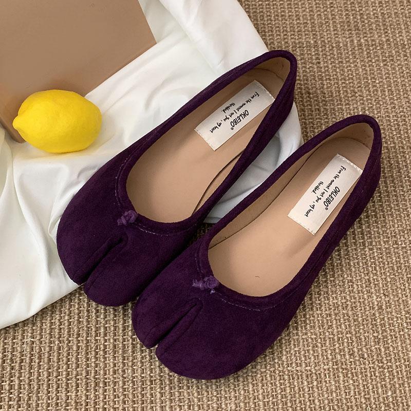 Fashion Fashion Flock Footwear Shallow Ballet Flats Slip On Shoes For Women New In Summer Spring Female Strange Toe Ladies Flats Shoes