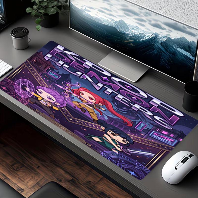 Podložka pod myš s potiskem KPop Demon Hunters, pro podložku pod klávesnici, podložka pro notebook PC pro kancelářské domácí použití, dekorace stolu, perfektní dárek k narozeninám pro hráče