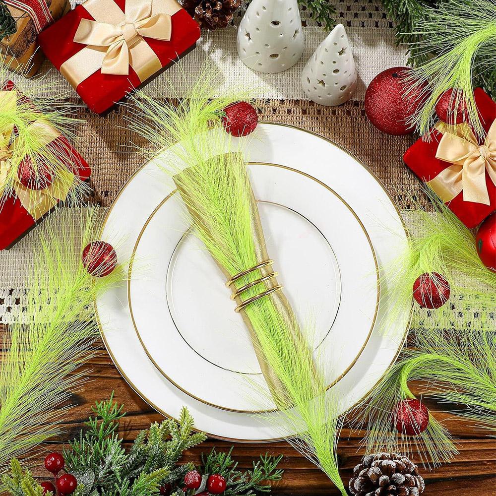 16pcs Faux Pampas Grass Christmas Tree Topper For Craft Decoration Supplies