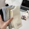Cloth Label Pile Socks, Girls' Solid Color Simple Style Socks, Spring and Summer Versatile Mid-calf Socks, Women's Cotton Socks