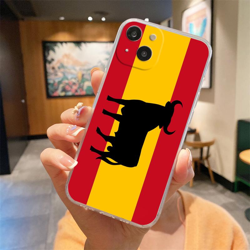 

Spain Bull Flag Phone Case For iPhone 15 16 14 13 12 11 Pro Max 16E XS XR Max 7 8 16 Plus SE2 Soft TPU Clear Cover iPhone 16