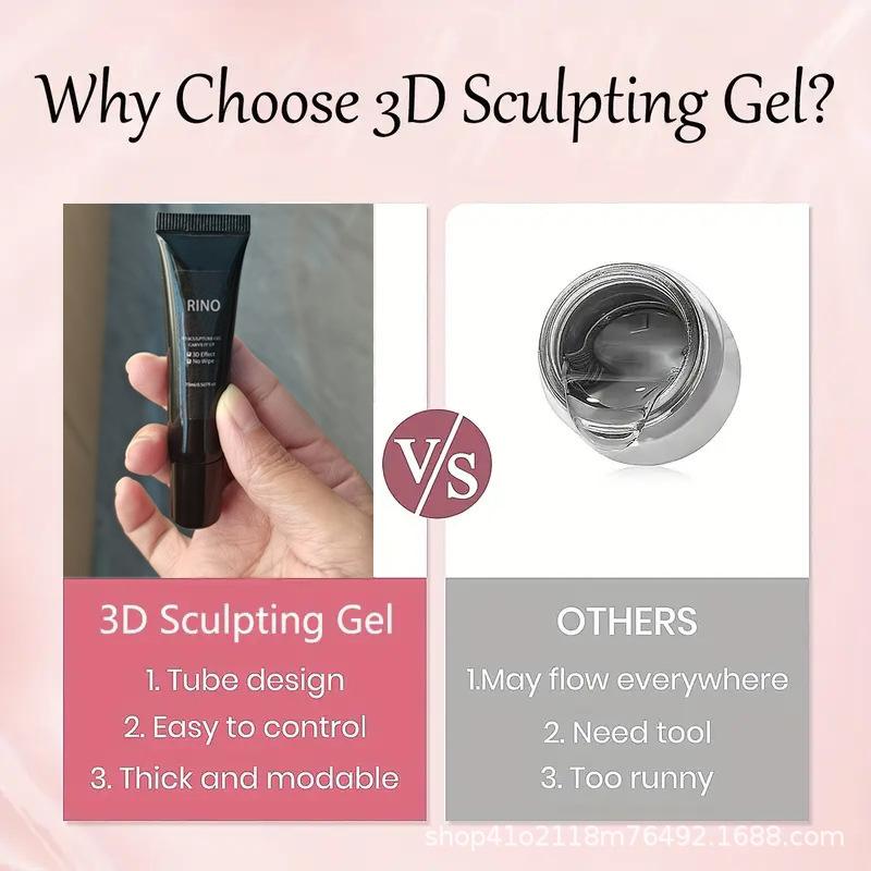 3D Sculpting Rhinestone Gel, No-rinse Nail Art, Powder-free Design, UV Gel, Long-lasting, Extension, and Strengthening Water-wave Gel.