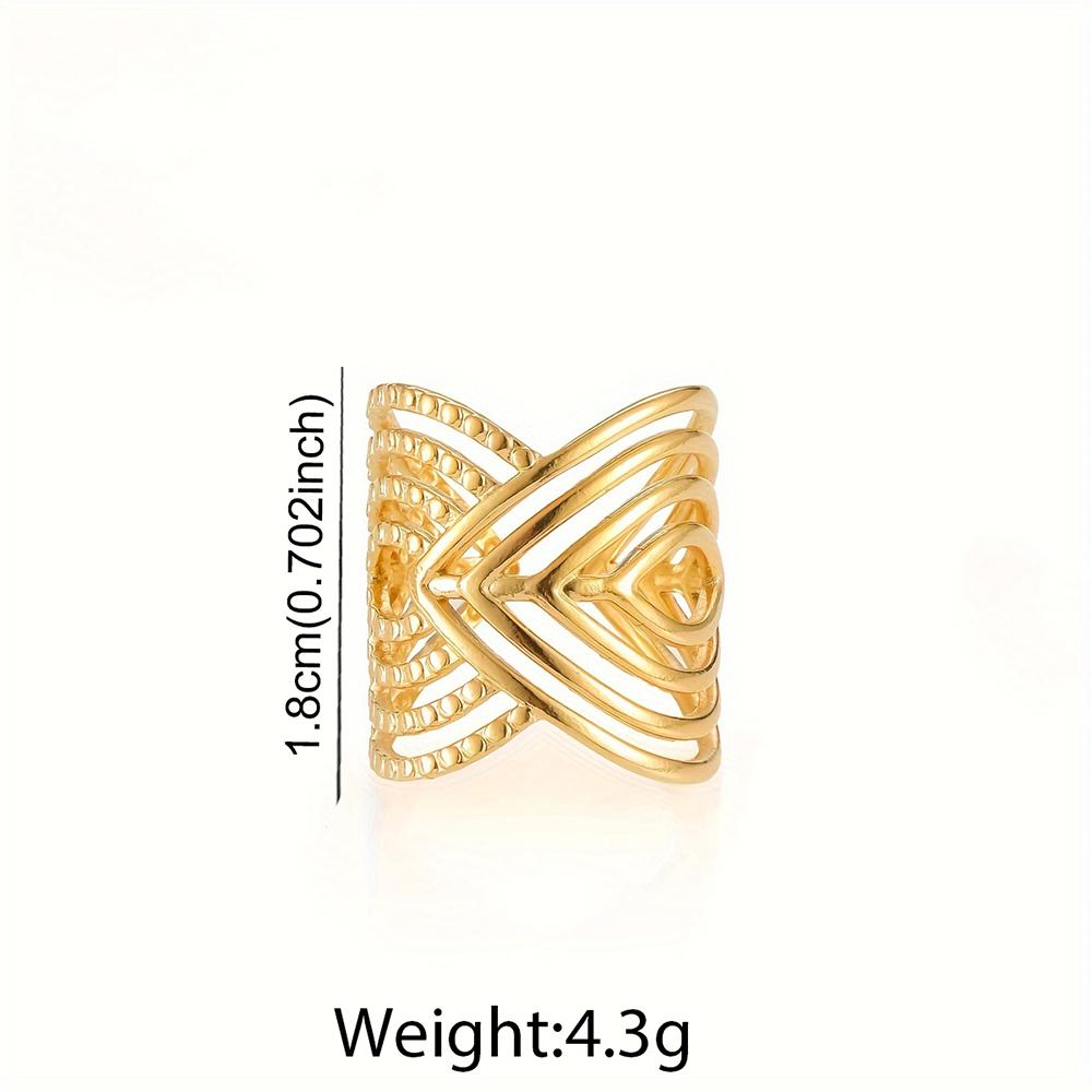 DGIDDK Stainless Steel Ring Irregular Unique Design Open Ring Aesthetic Jewelry Geometric Hollowing Ladies Fashion Trend Jewelry