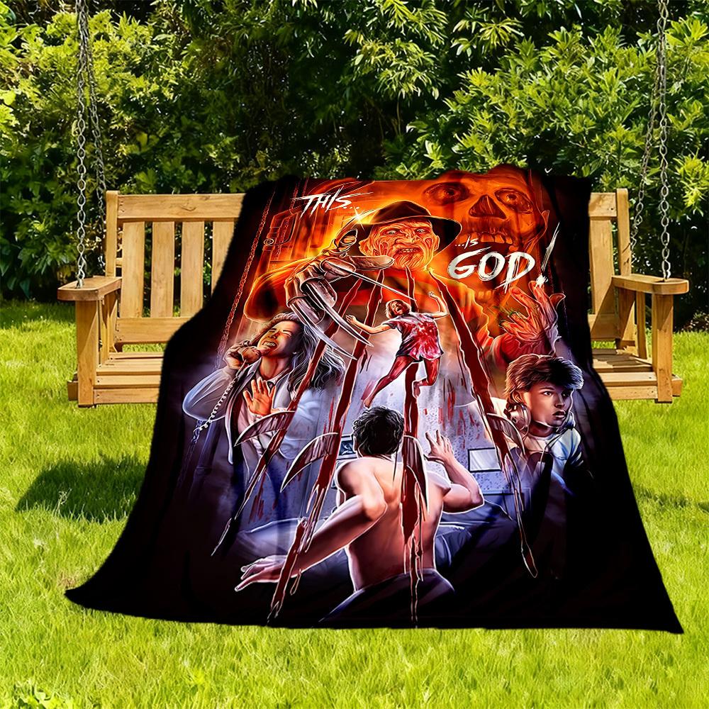 

1PC A Nightmare on Elm Street Outdoor Blanket Lightweight Flannel, Soft & Warm, All-Season Use for Sofa, Outdoor, Camping, Living Room, Office132 130x150cm